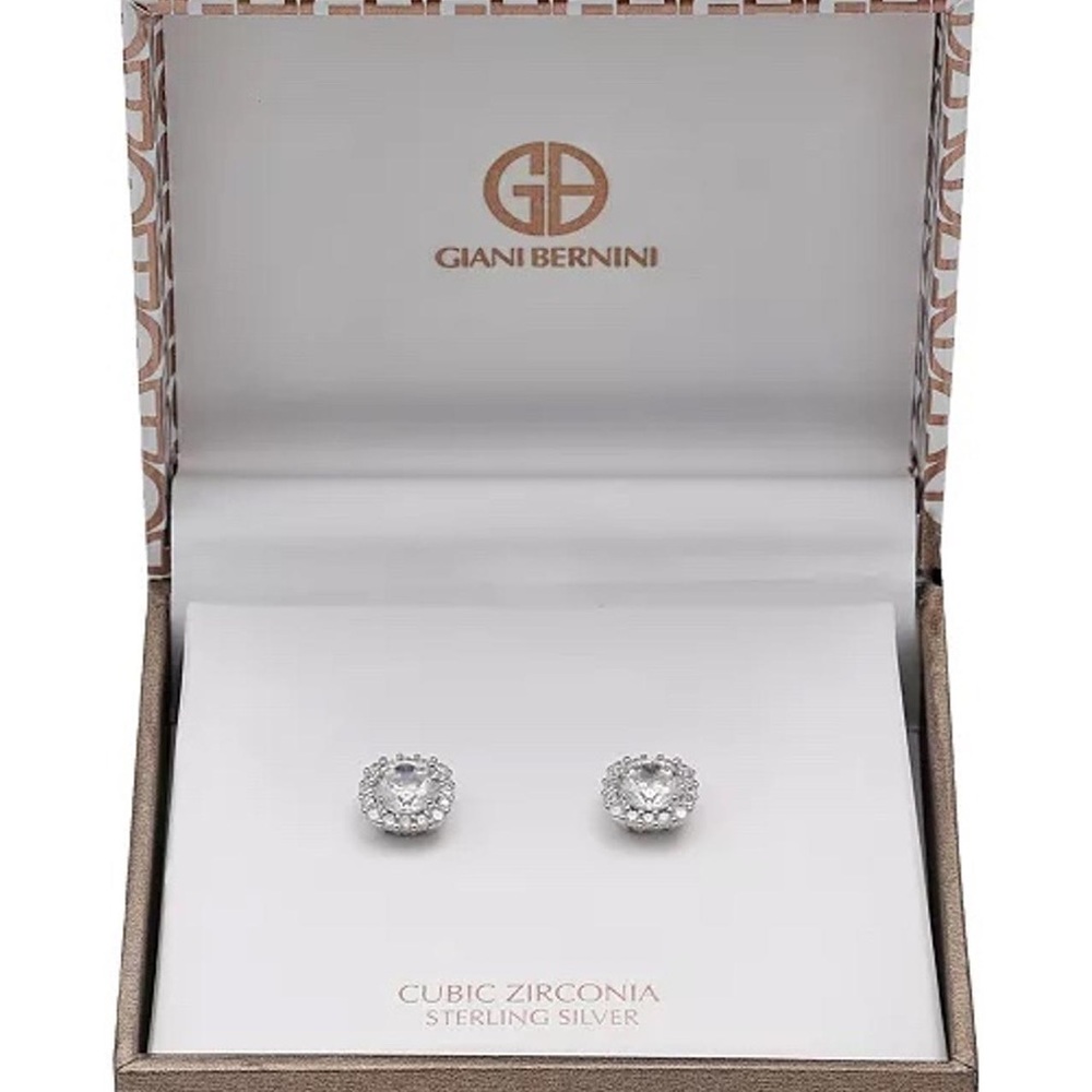 GIANI BERNINI•sterling silver cubic zirconia stud post earrings NIB